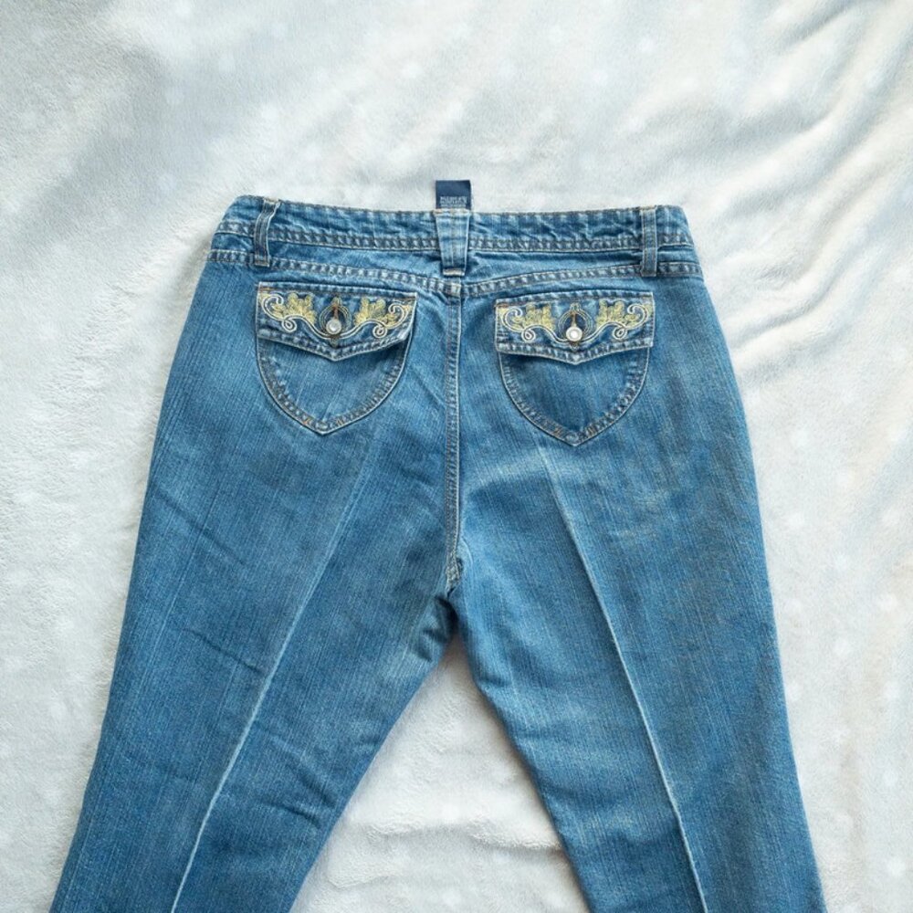embroidered flare jeans